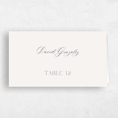 Light Oatmeal, Beige Wedding Place Card - Galiena