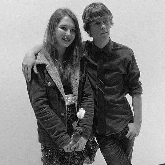 The couple's first photo together after their first drama club performance.