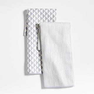 Modern Check Recycled Dish Towel, Set of 2