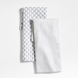 Modern Check Recycled Dish Towel, Set of 2