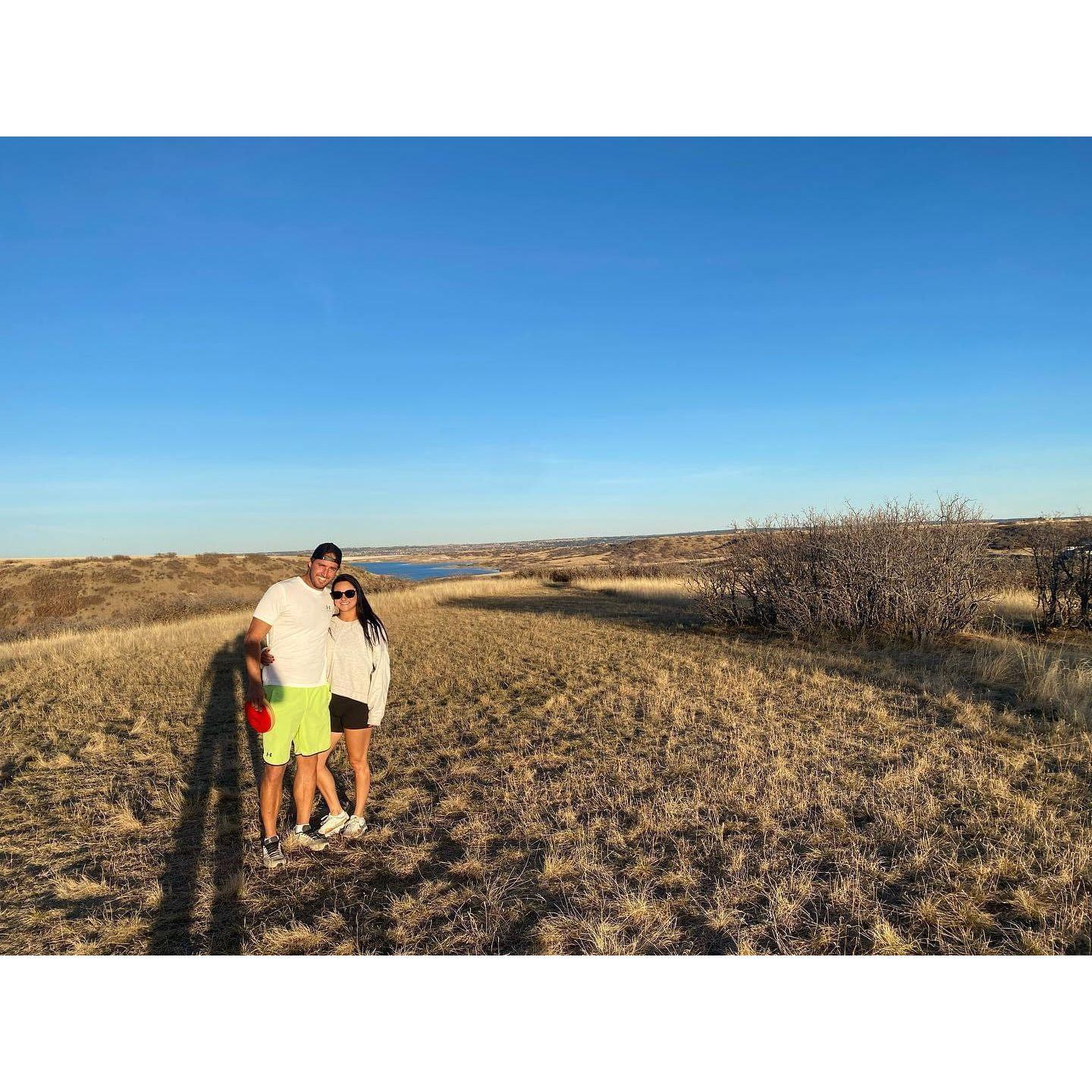 Hiking and throwing some disc golf