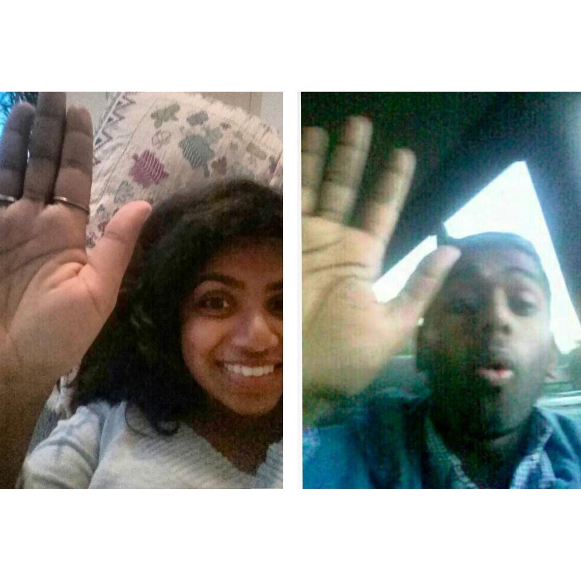 This virtual high five was to celebrate Nishan announcing that our 5 years of long distance was about to end!
(2015)