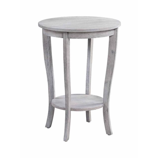 American Heritage Round End Table Light Gray Wirebrush - Breighton Home