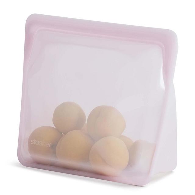 Stasher Platinum Silicone Food Grade Reusable Storage Bag, Pink (Stand-Up Mega) | Reduce Single-Use Plastic | Cook, Store, Sous Vide, or Freeze | Leakproof, Dishwasher-Safe, Eco-friendly | 104 Oz