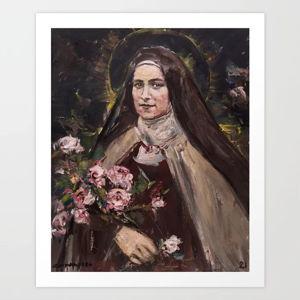 Roses de la Passion. St. Théresè of Lisieux Art Print by CASTRILLO | Society6 22x26 Unframed