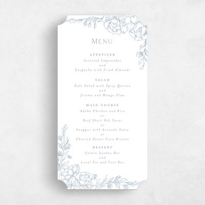 Blue Ticket Wedding Menu - Armoise