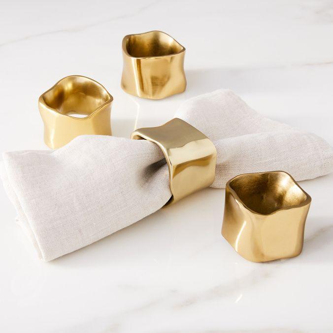 Molten Gold Napkin Ring (Set of 4)