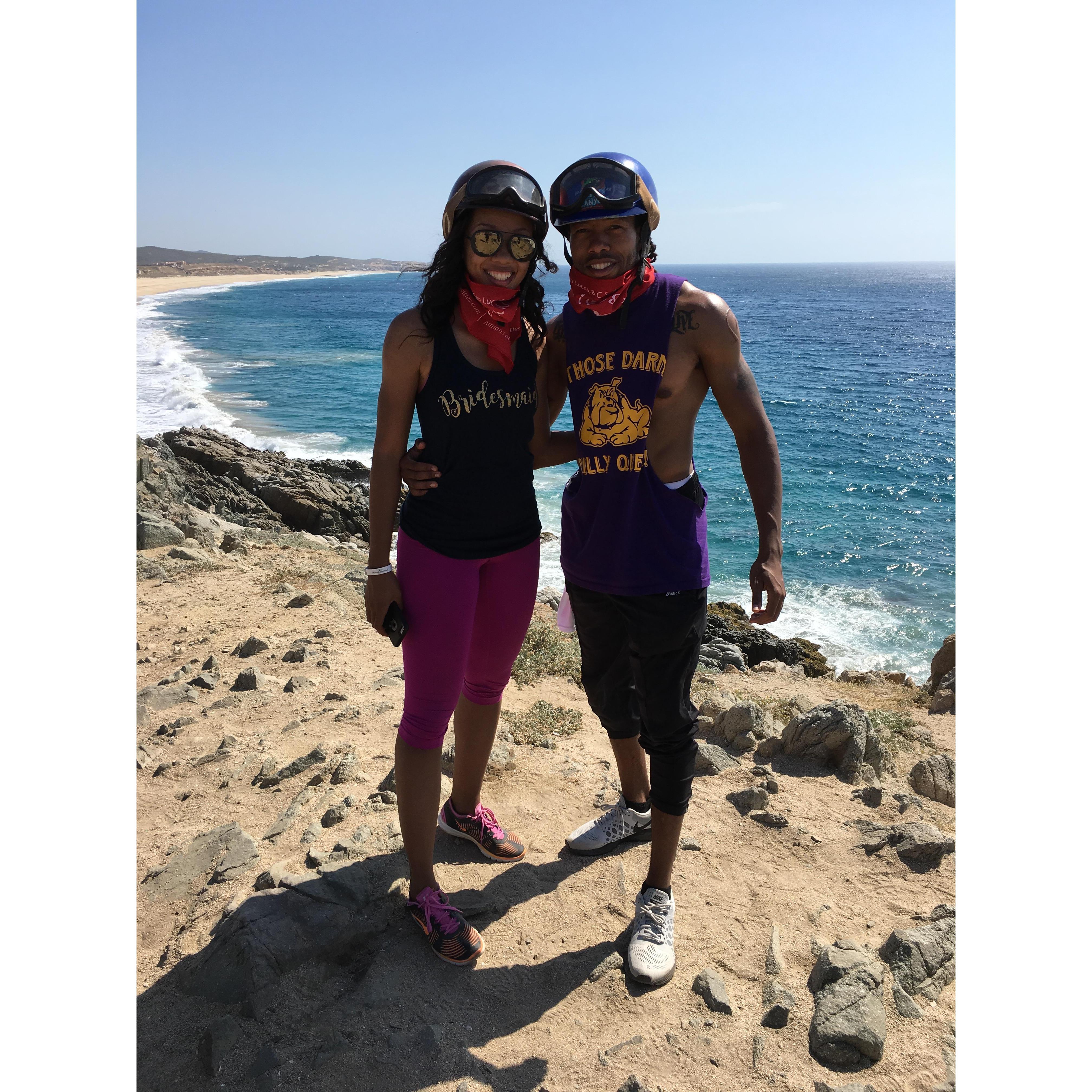 Us enjoying Cabo, ATV's on the beach!