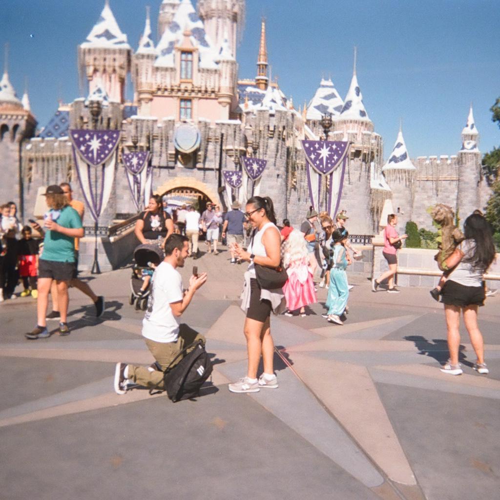 The day we got engaged! October 31st, 2023. In front of the castle at Disneyland!