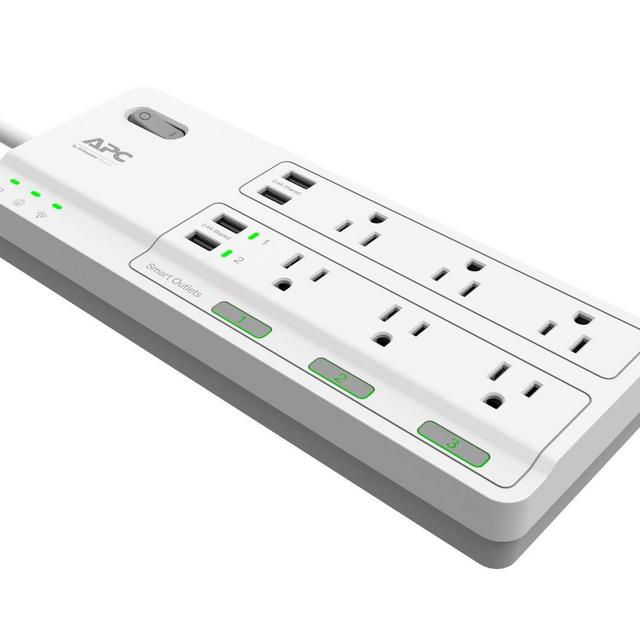 APC Smart Plug Surge Protector Power Strip, 3 Alexa Smart Plugs, 6 Outlets Total with 2160 Joules of Surge Protection, WiFi Smart Plug Outlet Works with Alexa Echo, No Hub Required (PH6U4X32W)