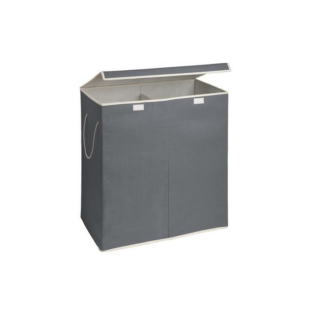Honey Can Do 2-Compartment Sorting Hamper, Gray