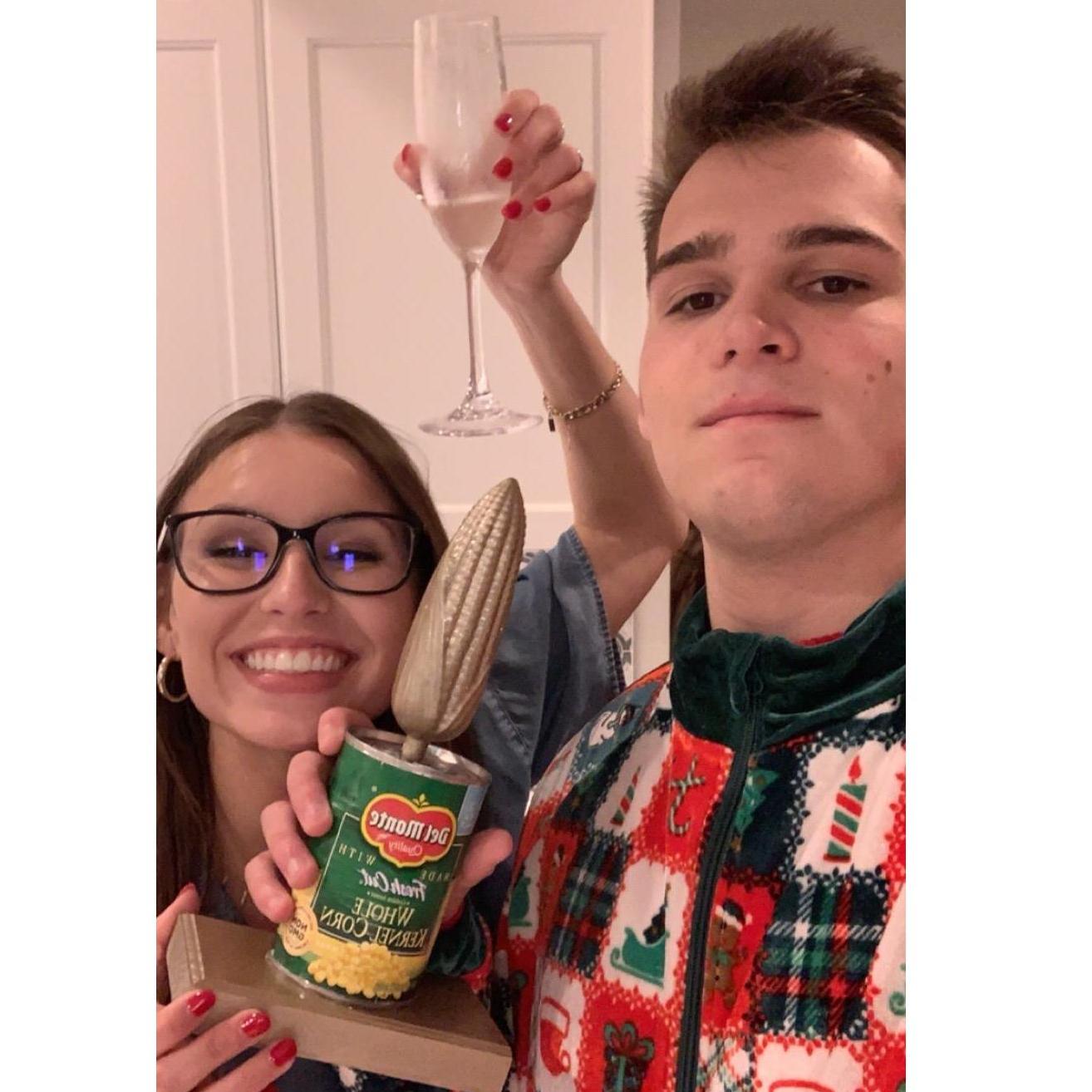 Your Christmas Eve cornhole champs, 2019