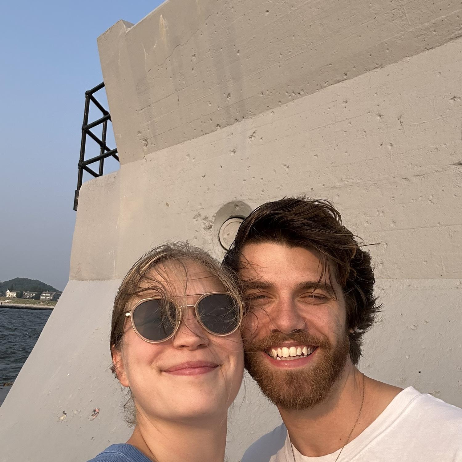 Visiting the Grand Haven lighthouse & pier!
