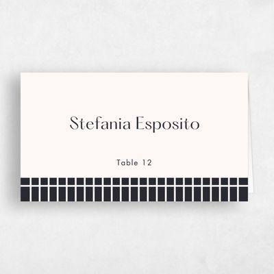 Beige Wedding Place Card - Redwood