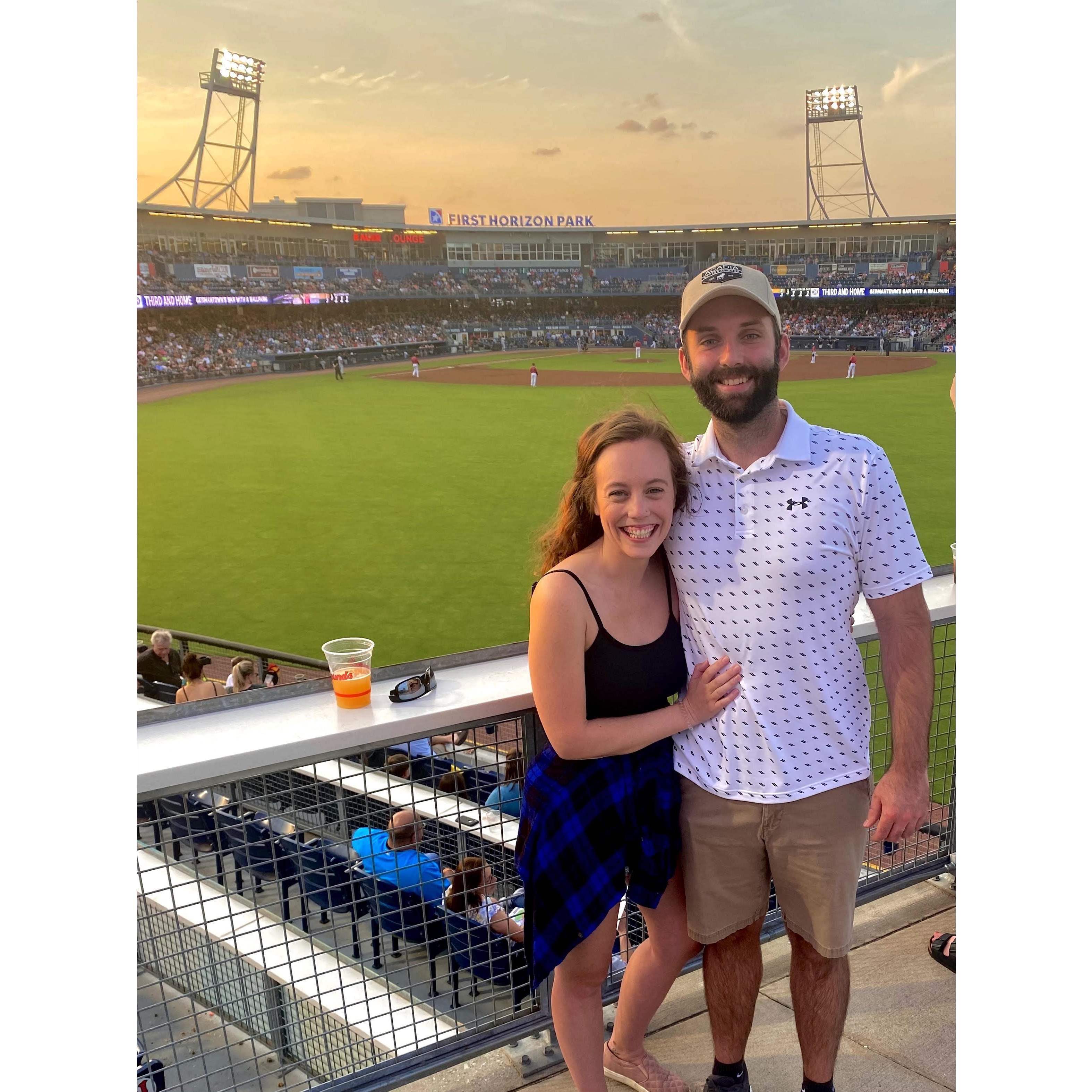 The Sounds (Nashville's minor league baseball team) stadium is just a short walk from our home in Germantown.