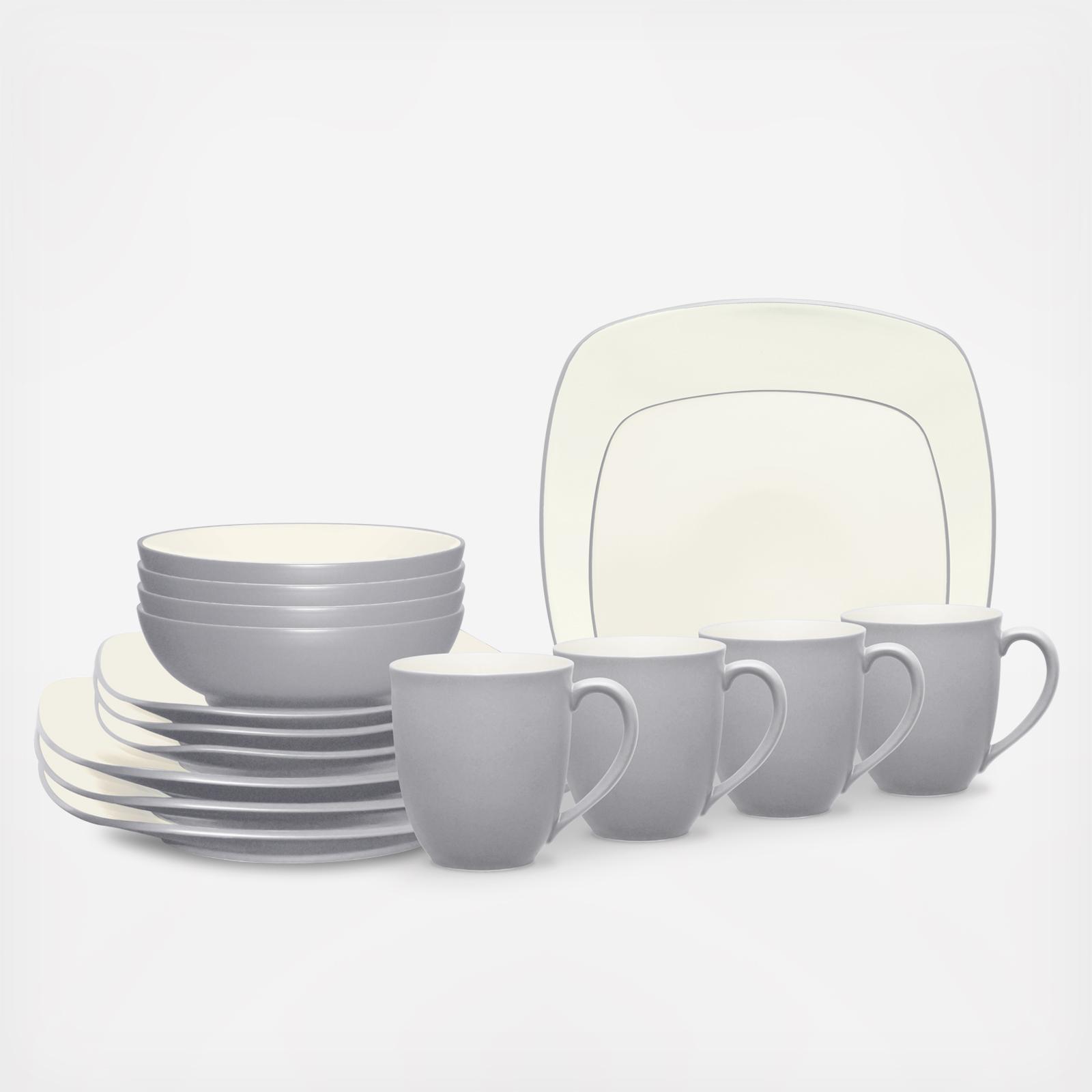 Noritake, Colorwave Square 16-Piece Dinnerware Set, Service for