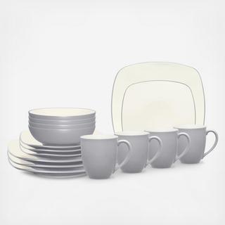 Colorwave Square 16-Piece Dinnerware Set, Service for 4