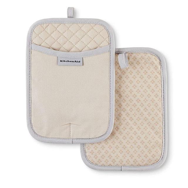 KitchenAid Asteroid Pot Holder 2-Pack Set, 7"x10", Milkshake