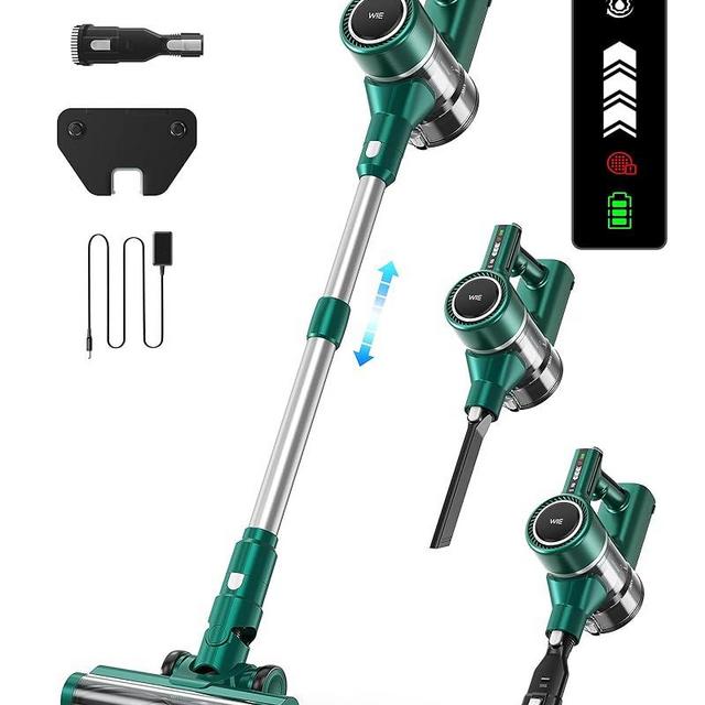 Wie Cordless Handheld Vacuum Cleaner Rechargeable Battery, 400W Brushless Motor /30Kpa Powerful/Max 45M LED Display Multi-Tangle Brush Handheld Washable Lightweight for Carpet/Hard Floor/Car/Pet Fur