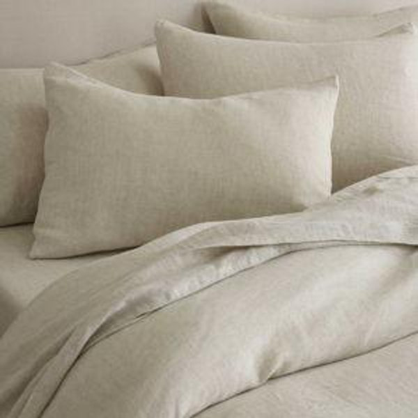 European Linen Sheet Set in Natural Chambray