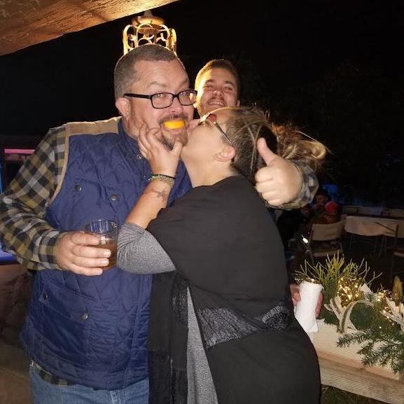 At one of Chad's famous Christmas parties