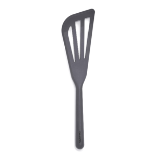 GreenPan Silicone Fish Turner Spatula, Slotted Cooking Kitchen Utensil, Flexible Rubber Nonstick Cookware, Rigid Steel Core, Heat-Resistant, Anti-Slip Handle, BPA-Free, Dishwasher Safe, Gray