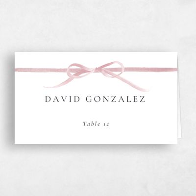 Pink Simple Wedding Place Card - Brunate