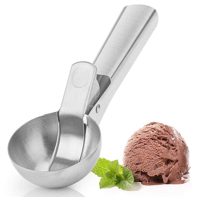 Premium Large Ice Cream Scoop – YasTant Stainless Steel Ice Cream Scoop with Easy Trigger Release, Ice Cream Scooper with Comfortable and Anti-Freeze Handle, Perfect for Frozen Yogurt, Gelato, Sundae