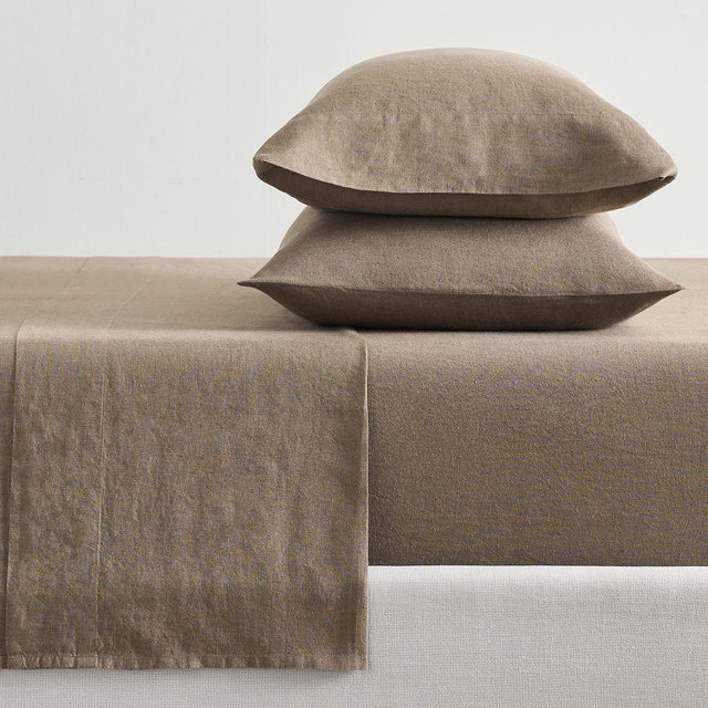 Belgian Flax Linen Sheet Set, CafÃ© Noir, King