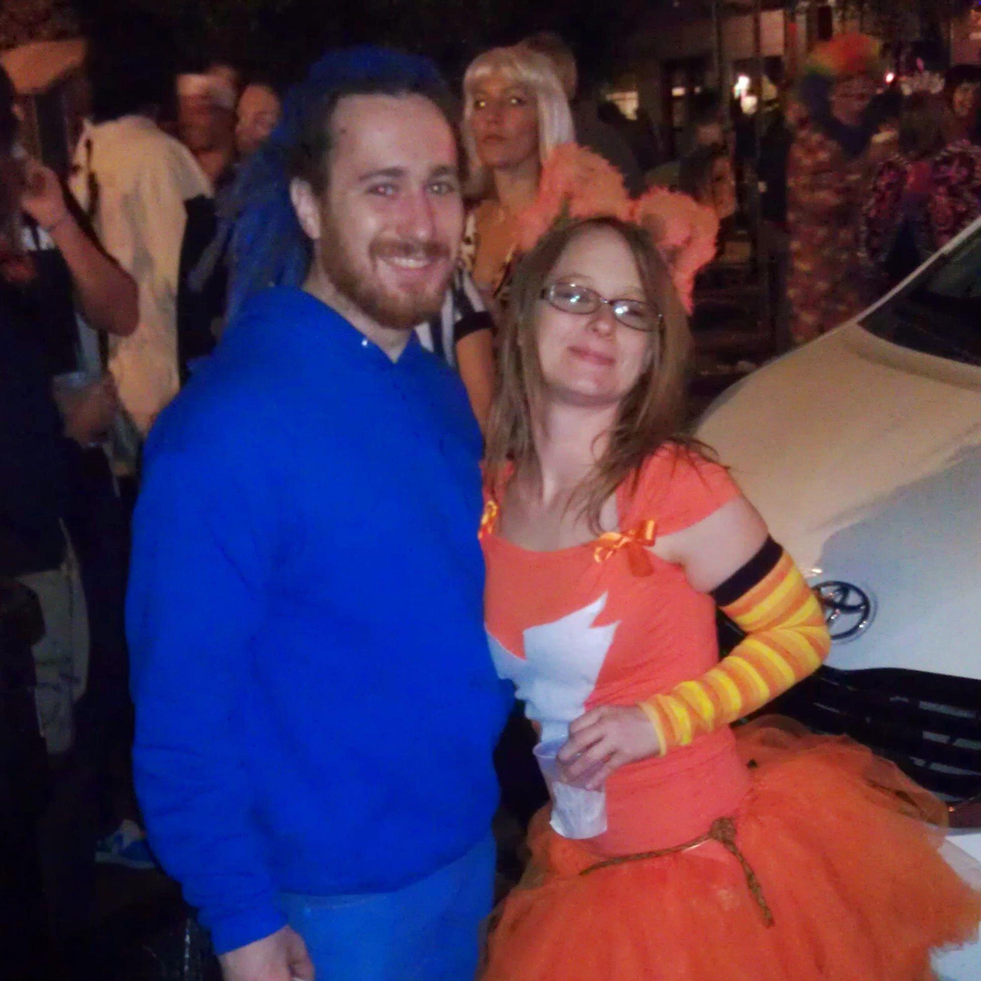 Sonic and Tails
Fun fact- Zach had blue in his hair for almost a year after that!