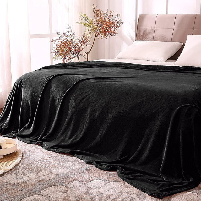 BEDELITE Fleece Blankets King Size Black Throw Blankets for Bed & Couch,Plush Cozy Fuzzy Blanket, Super Soft & Warm Blankets for Spring and Summer