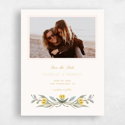Beige Wedding Save the Date - Jardin Photo