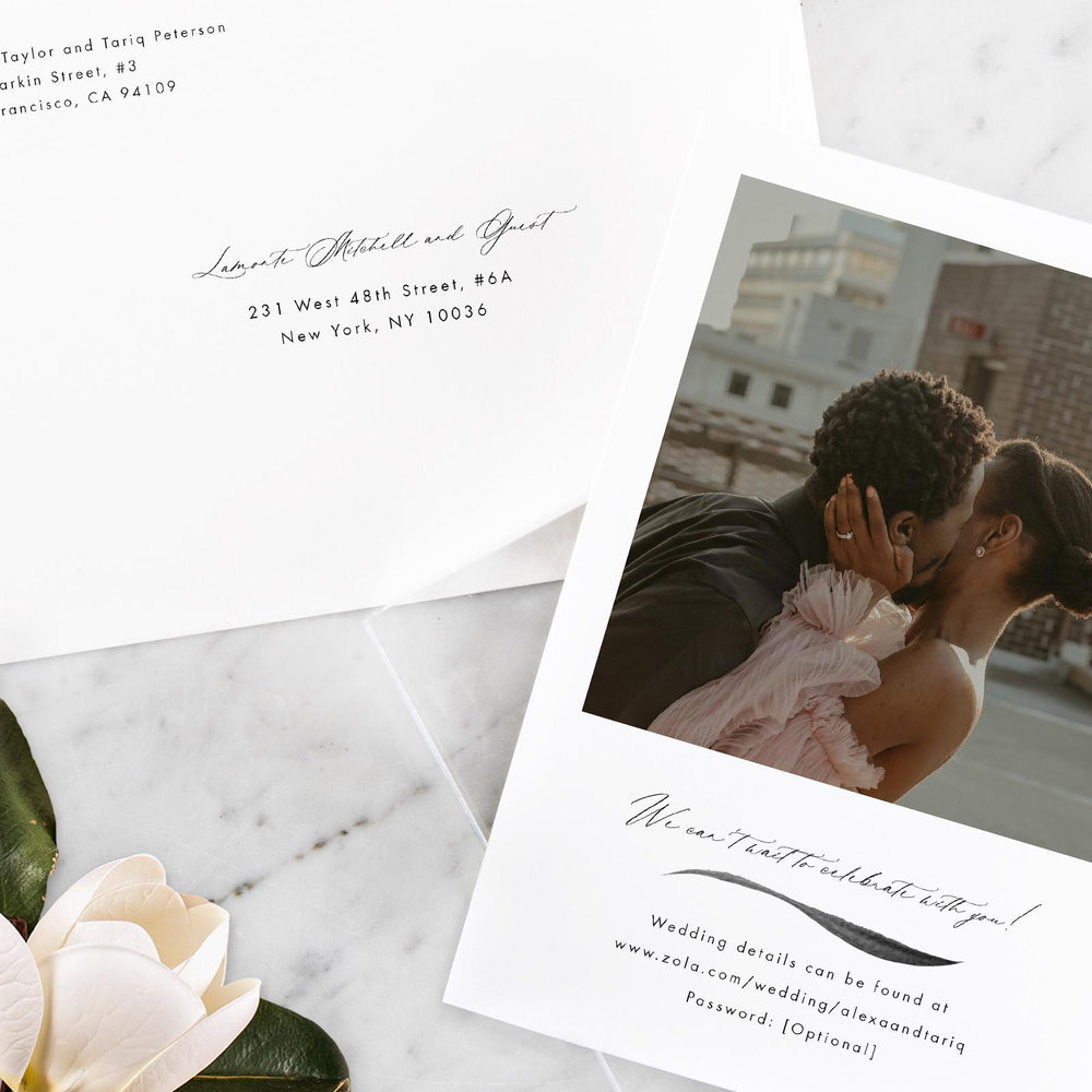Brienno Portrait | Black | Zola Wedding Invitations