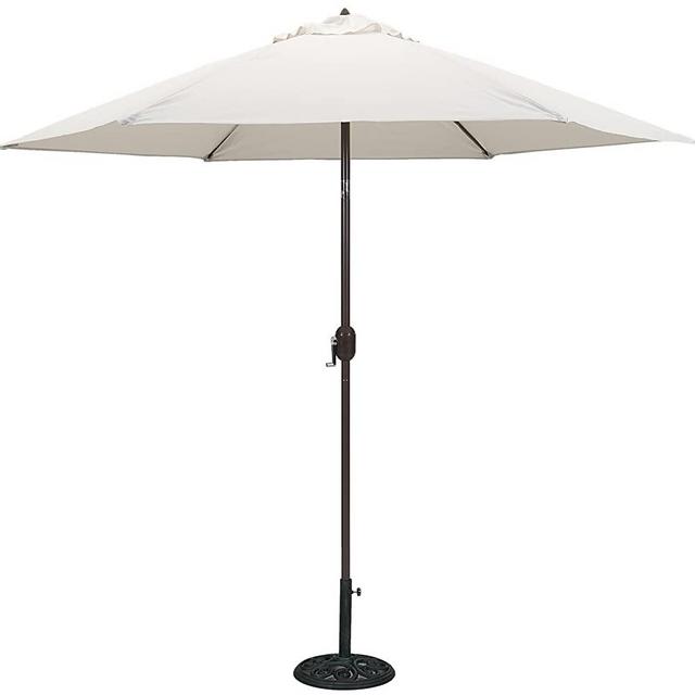 TropiShade 9 ft Bronze Aluminum Patio Umbrella with Antique White Polyester Cover (Base not included)