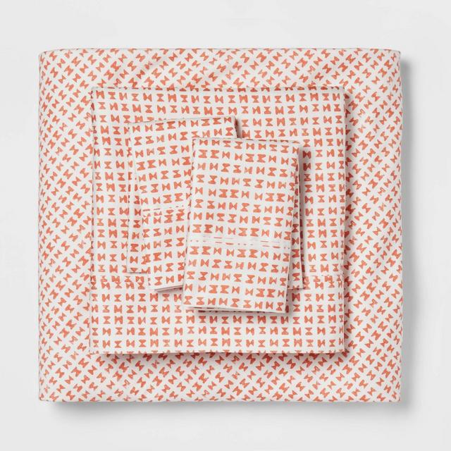 King 400 Thread Count Printed Performance Sheet Set Bronze Block - Threshold™