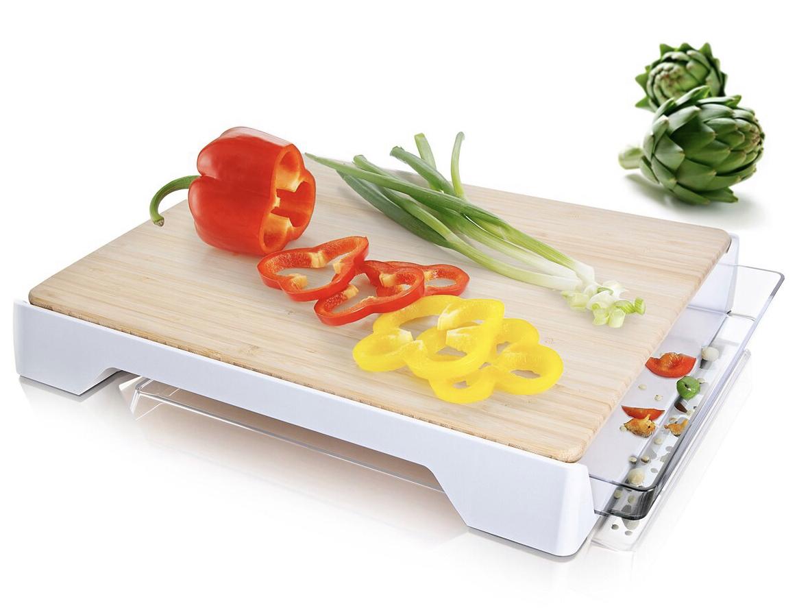 Tomorrow's Kitchen 12-Inch x 15-Inch Bamboo Cutting Board with Tray