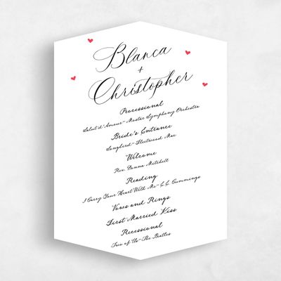 White Diamond Wedding Program - Estate