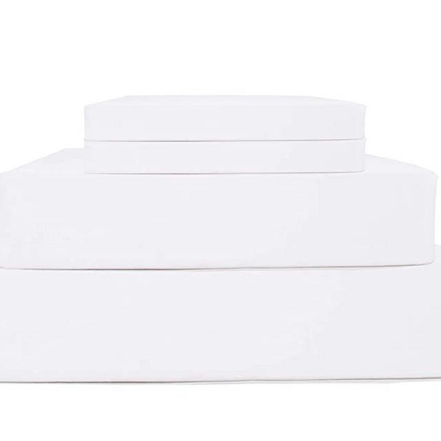 100% Cotton Percale Sheets King Size, White, Deep Pocket, 4 Piece - 1 Flat, 1 Deep Pocket Fitted Sheet and 2 Pillowcases, Crisp and Strong Bed Linen