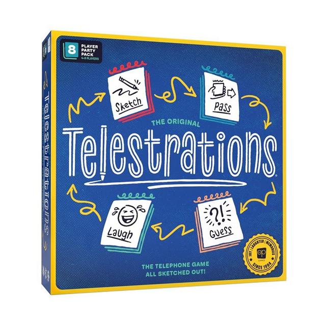 USAOPOLY Telestrations 8 Player 2nd Edition Board Game, Award Winning Hilarious and Unpredictable Must Have Party Game with a New Look, Sketch What Your Read Then Guess What You Saw, 4-8 Players