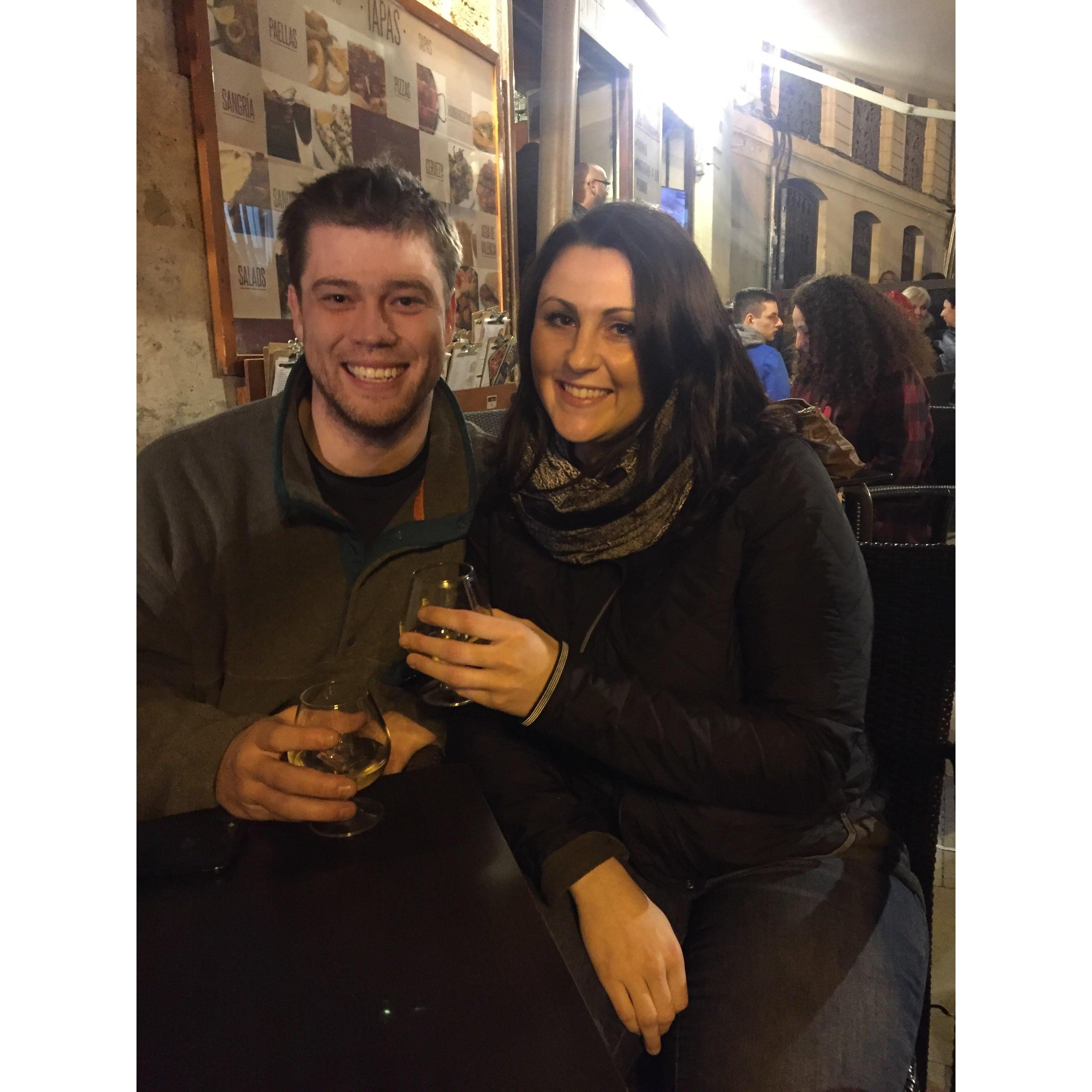 At the Plaza de la Virgen for Las Fallas de Valencia Spain