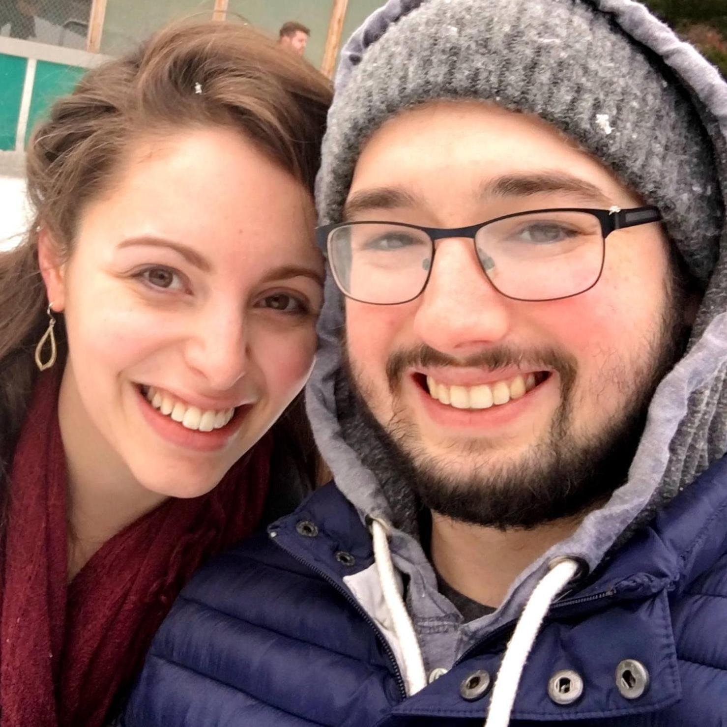 Ice skating at an outdoor ice rink in Pittsburgh!