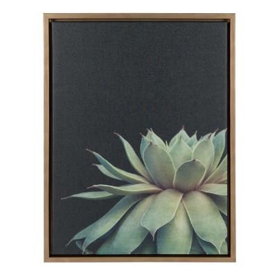 Kate & Laurel 24"x18" Sylvie Succulent Framed Wall Canvas Gold