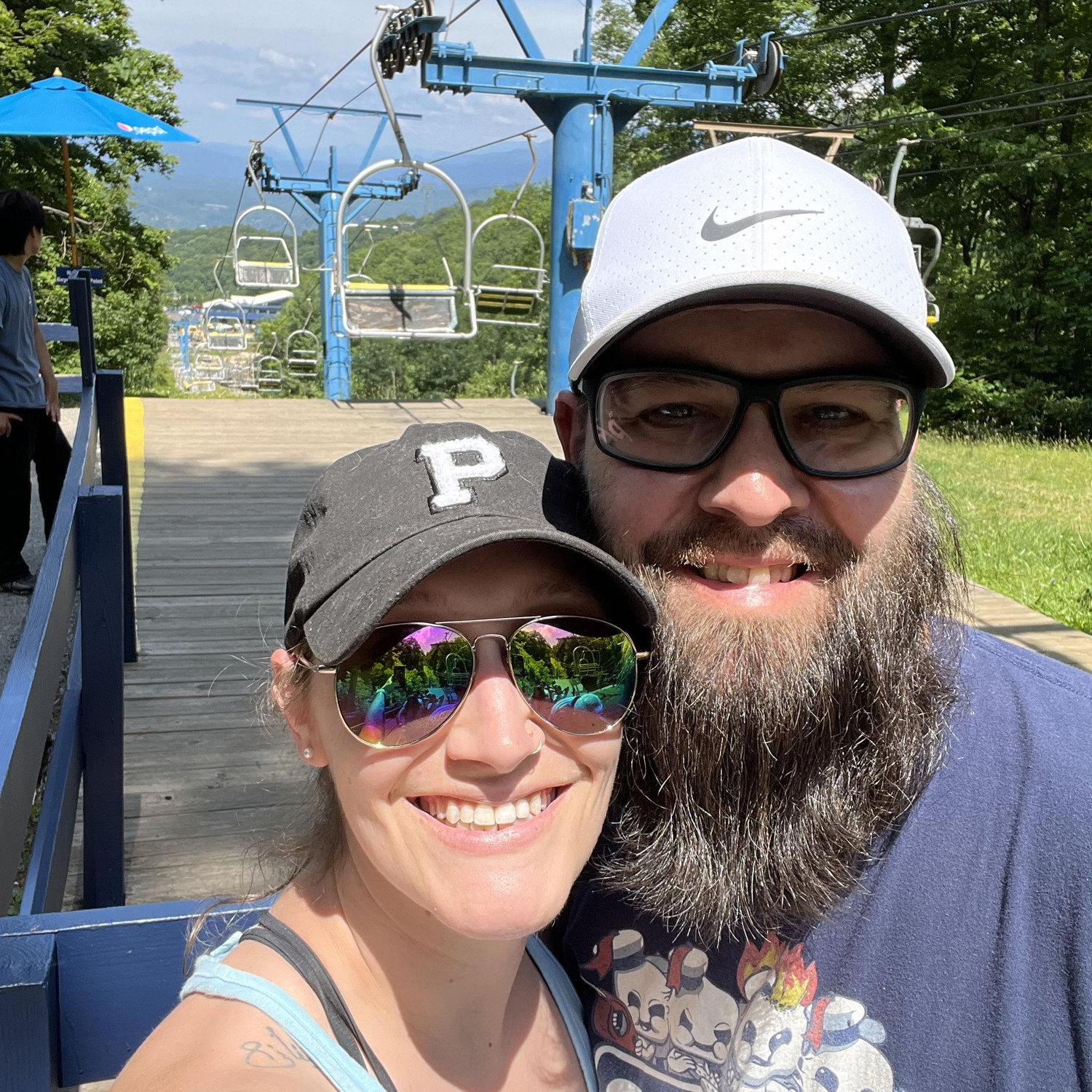 Taking the ski lift up to Ober Gatlinburg. Beautiful sights!
