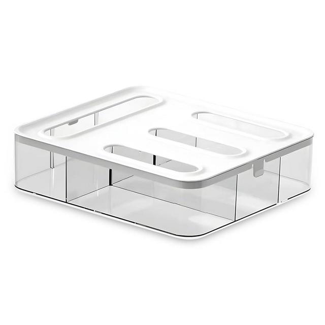 HIMUS Food Storage Bag Organizer, 4 Slot Plastic Sandwich Bag Organizer for Kitchen Storage, Baggie Organizer for Drawer with Labels Included, Gallon, Quart, Sandwich, Snack, and Slider Bags