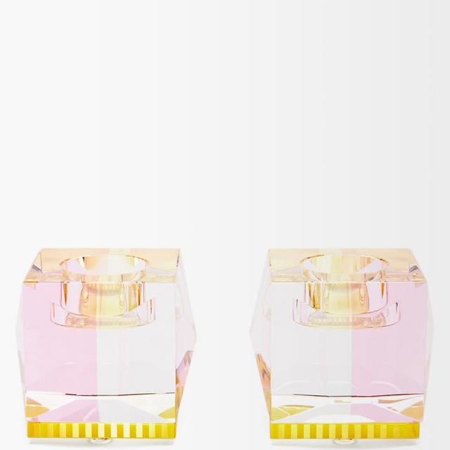 Reflections Copenhagen Set of two Ophelia crystal tealight candle holders