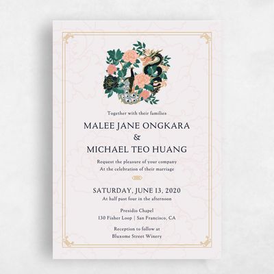 Blush, Pink Wedding Invitation - Joliette
