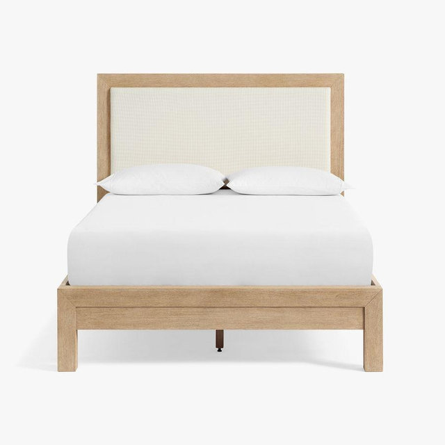 Linwood Platform Bed, Queen, Seadrift, Chateau Basketweave Ivory