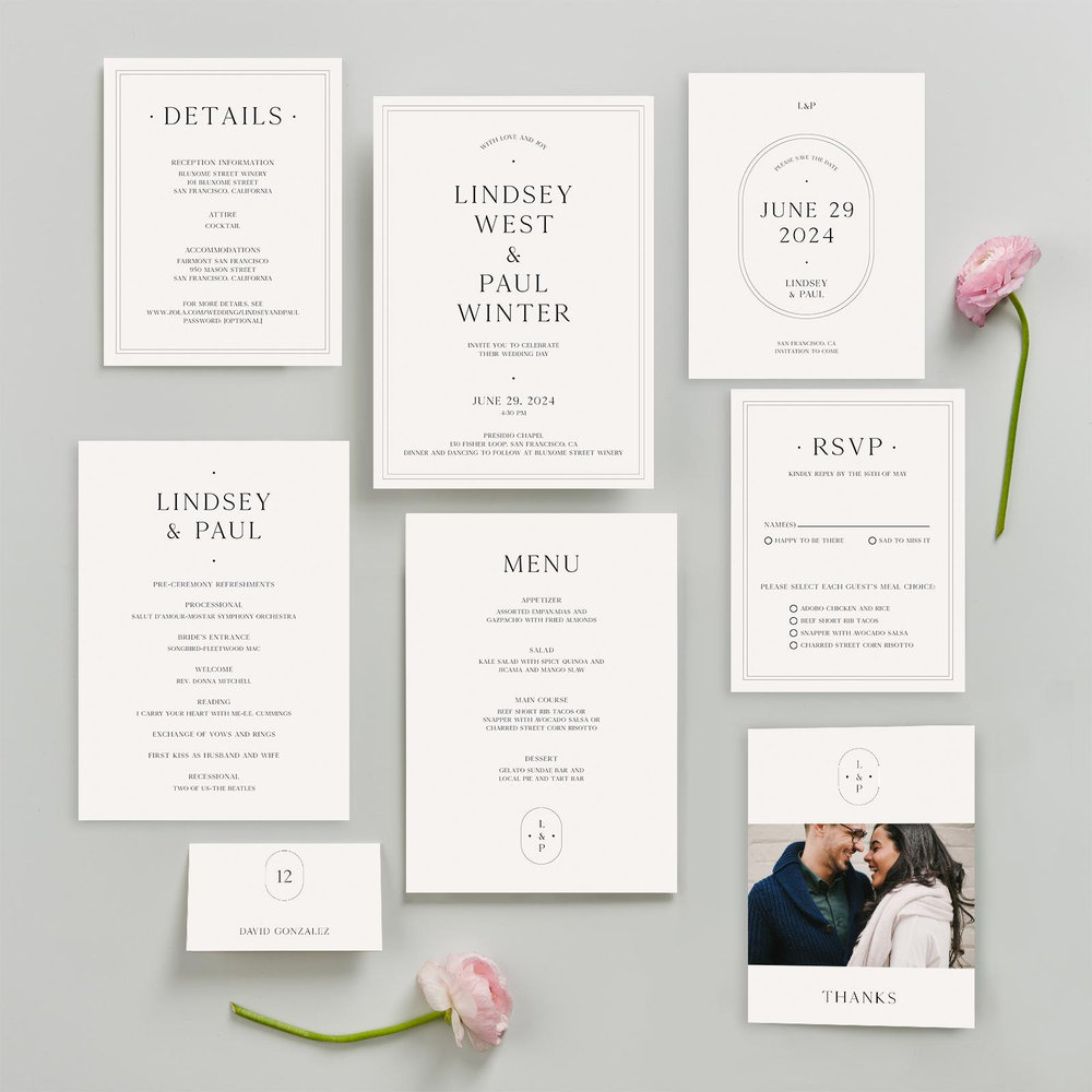 Cadiz Portrait | Light Oatmeal | Zola Wedding Invitations
