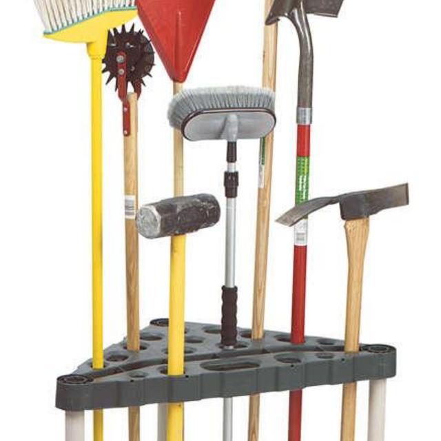 Rubbermaid 20 in. H X 32 in. W X 19 in. D Black Rubber Corner Tool Tower