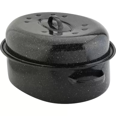 GraniteWare 18 In. Black Covered Oval Roaster Pan 319792 319792 615123